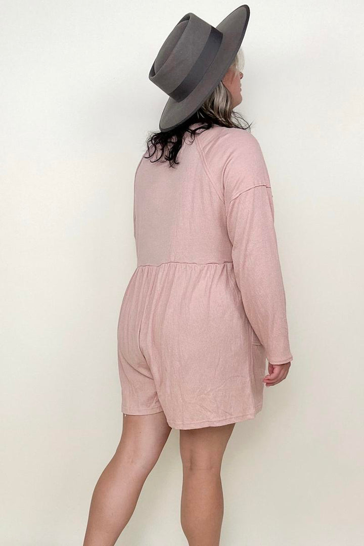 Heyson Comfy Knit Button-Down Long Sleeve Romper-Rompers-Kiwidrop-[option4]-[option5]-[option6]-[option7]-[option8]-Shop-Boutique-Clothing-for-Women-Online