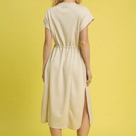 Umgee Side Slit Short Sleeve Midi Tee Dress-Dresses-Trendsi-[option4]-[option5]-[option6]-[option7]-[option8]-Shop-Boutique-Clothing-for-Women-Online