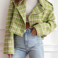 Plaid Lapel Collar Cropped Outerwear-jacket-Trendsi-[option4]-[option5]-[option6]-[option7]-[option8]-Shop-Boutique-Clothing-for-Women-Online