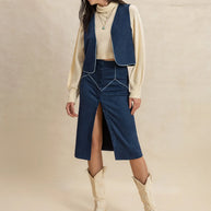 Open Front Vest and Buttoned Skirt Set-sets-Trendsi-[option4]-[option5]-[option6]-[option7]-[option8]-Shop-Boutique-Clothing-for-Women-Online