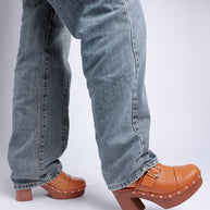 Septim Genuine Leather Studded Clog Heels-Rag Company-[option4]-[option5]-[option6]-[option7]-[option8]-Shop-Boutique-Clothing-for-Women-Online