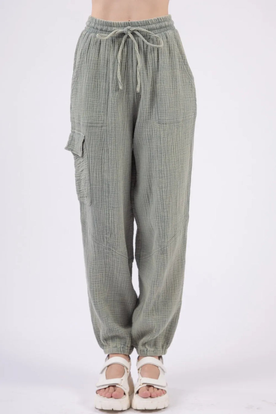 VERY J Washed Woven Crinkle Gauze Drawstring Pants-pants-Trendsi-[option4]-[option5]-[option6]-[option7]-[option8]-Shop-Boutique-Clothing-for-Women-Online