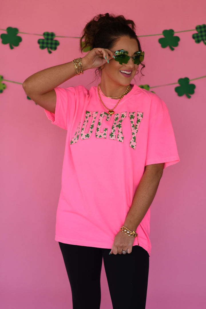 Lucky Shamrocks Tee-P&PD Wholesale-[option4]-[option5]-[option6]-[option7]-[option8]-Shop-Boutique-Clothing-for-Women-Online