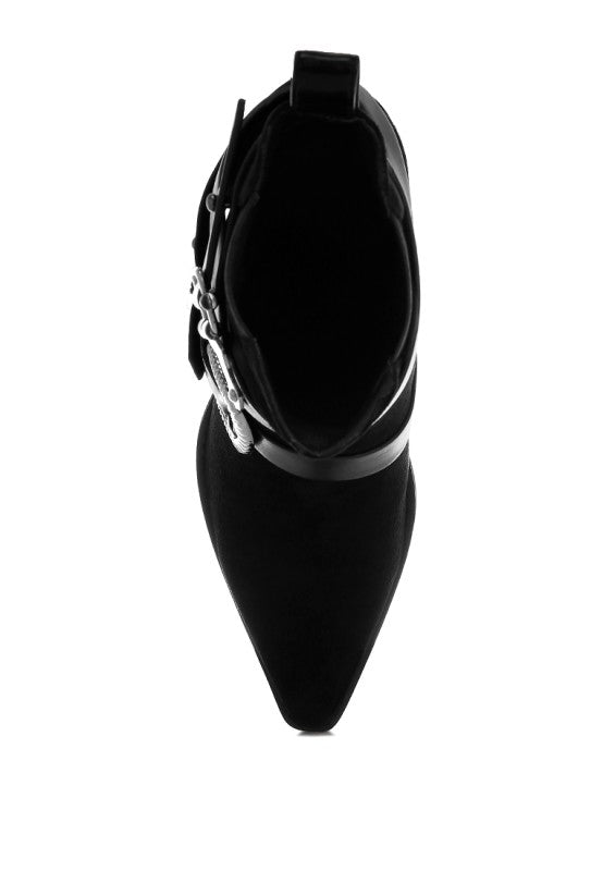 Raveta Microfiber Buckle Strap Western Boots-Rag Company-[option4]-[option5]-[option6]-[option7]-[option8]-Shop-Boutique-Clothing-for-Women-Online