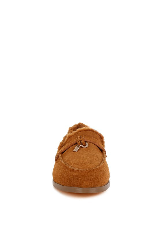Ohrid Suede & Faux Fur Flat Loafers-Rag Company-[option4]-[option5]-[option6]-[option7]-[option8]-Shop-Boutique-Clothing-for-Women-Online