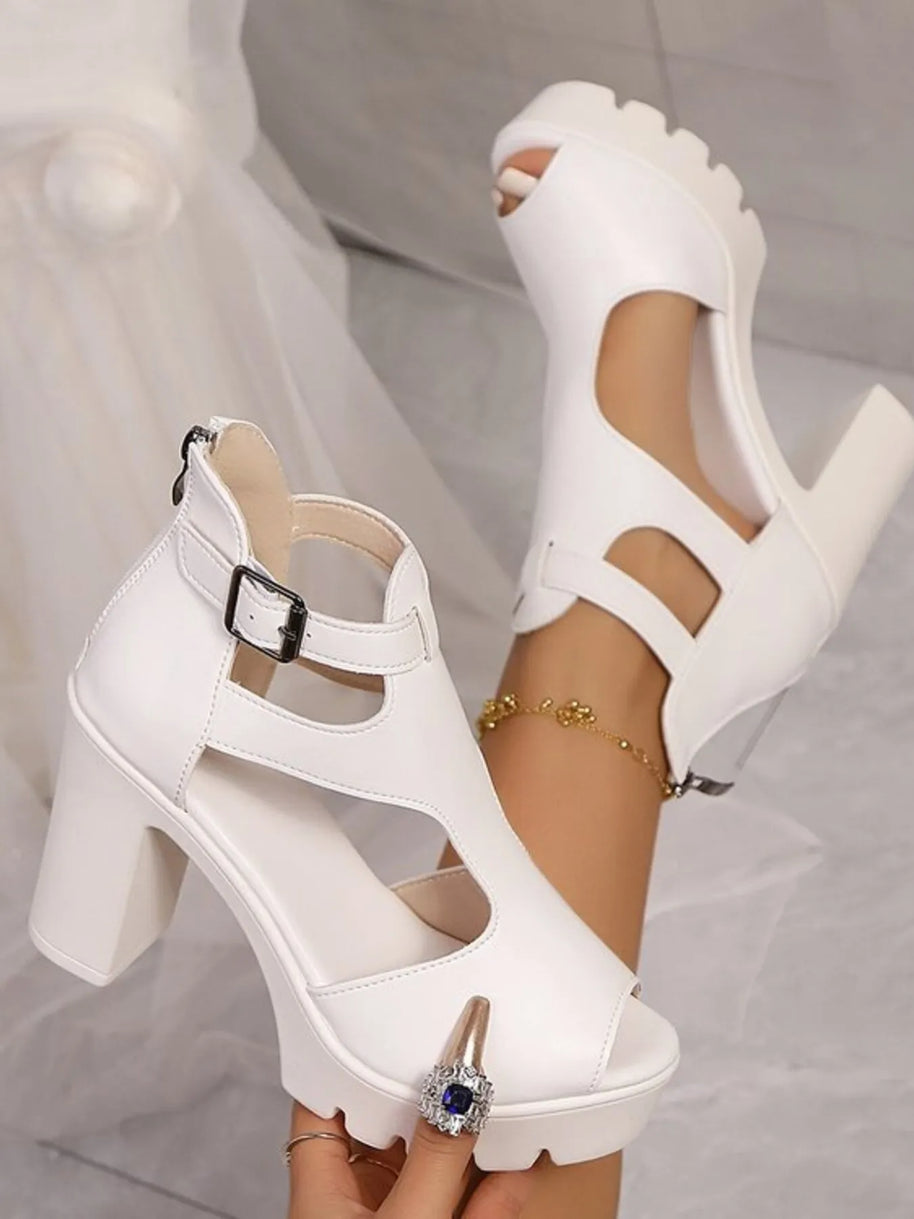 Cutout Block Heels Sandals-Shoes-Trendsi-[option4]-[option5]-[option6]-[option7]-[option8]-Shop-Boutique-Clothing-for-Women-Online