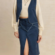 Open Front Vest and Buttoned Skirt Set-sets-Trendsi-[option4]-[option5]-[option6]-[option7]-[option8]-Shop-Boutique-Clothing-for-Women-Online