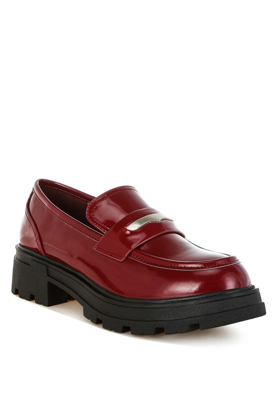 Gleam Stride Faux Leather Chunky Loafers-Rag Company-[option4]-[option5]-[option6]-[option7]-[option8]-Shop-Boutique-Clothing-for-Women-Online