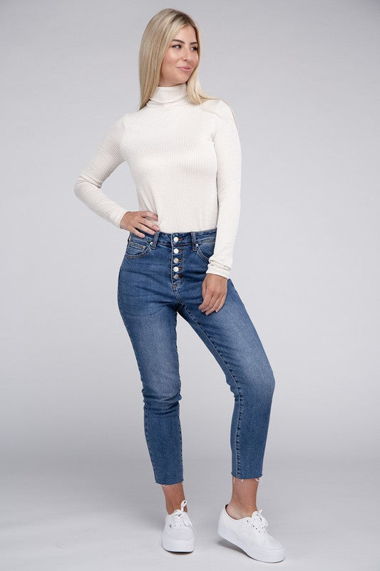 Zenana Ribbed Turtle Neck Long Sleeve Top-ZENANA-[option4]-[option5]-[option6]-[option7]-[option8]-Shop-Boutique-Clothing-for-Women-Online