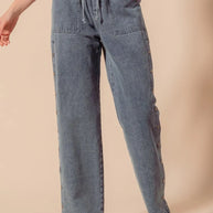 SO ME Mid Rise Drawstring Jeans with Side Snap Button-Jeans-Trendsi-[option4]-[option5]-[option6]-[option7]-[option8]-Shop-Boutique-Clothing-for-Women-Online
