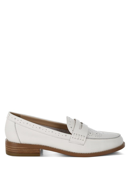 Clotilda Perforated Low Heel Loafers-Rag Company-[option4]-[option5]-[option6]-[option7]-[option8]-Shop-Boutique-Clothing-for-Women-Online
