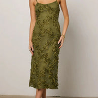 Flower Textured Midi Cami Dress-Dresses-Trendsi-[option4]-[option5]-[option6]-[option7]-[option8]-Shop-Boutique-Clothing-for-Women-Online