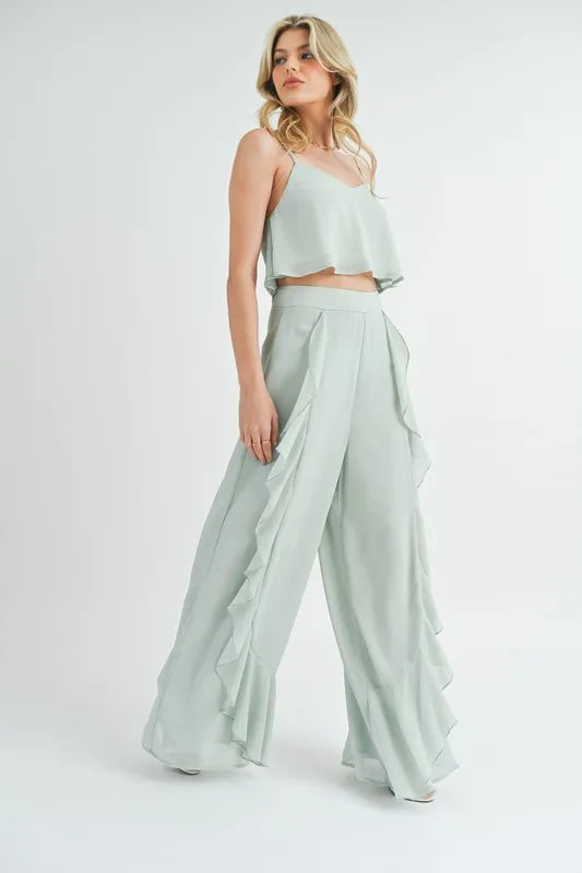 MABLE Crop Cami and Ruffled Wide Leg Pants Set-two piece set-Trendsi-[option4]-[option5]-[option6]-[option7]-[option8]-Shop-Boutique-Clothing-for-Women-Online