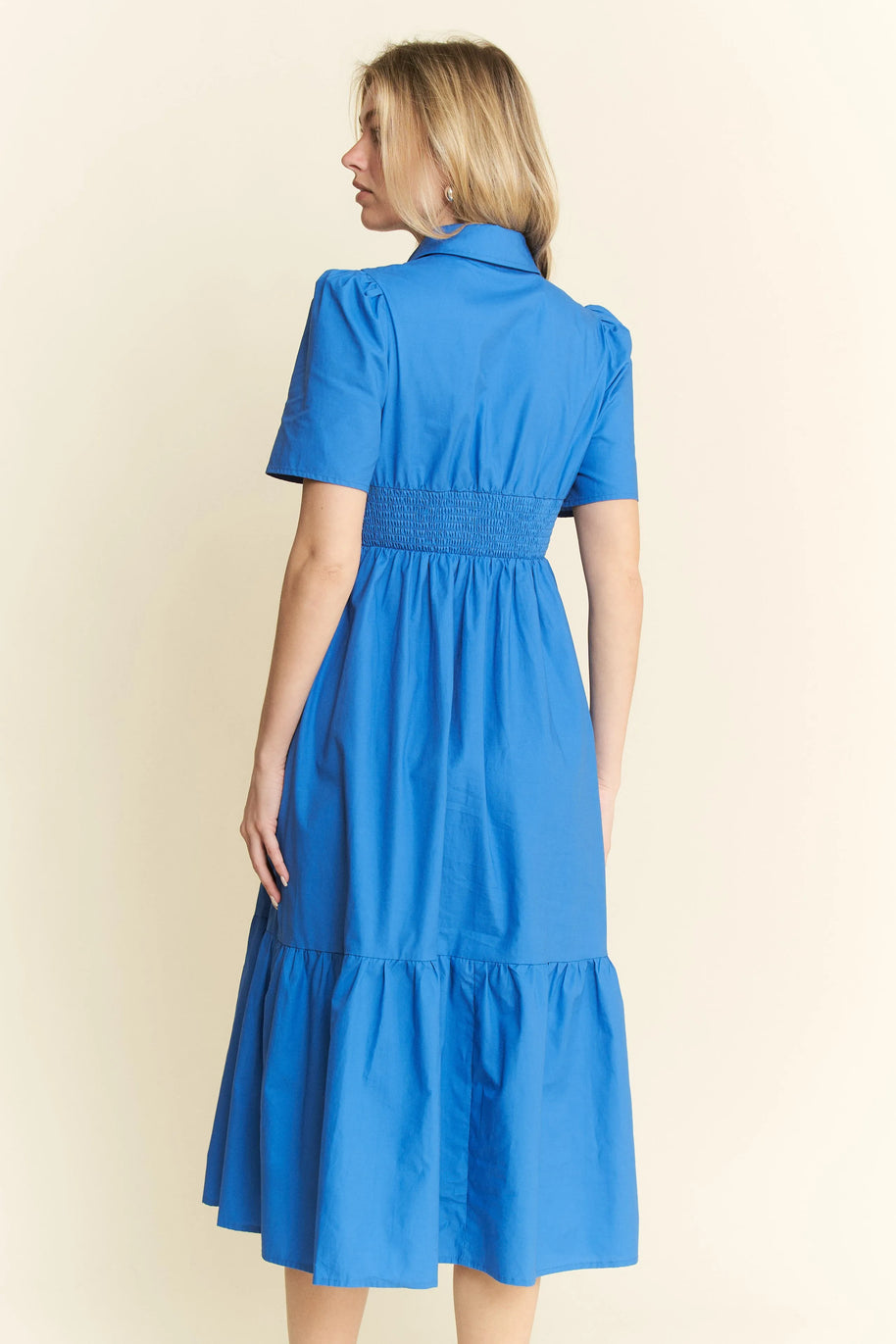 Jade By Jane Short Sleeve Button Down Midi Dress-Dresses-Trendsi-[option4]-[option5]-[option6]-[option7]-[option8]-Shop-Boutique-Clothing-for-Women-Online