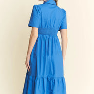 Jade By Jane Short Sleeve Button Down Midi Dress-Dresses-Trendsi-[option4]-[option5]-[option6]-[option7]-[option8]-Shop-Boutique-Clothing-for-Women-Online