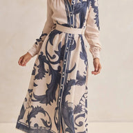 Printed Button Down Belted Shirt Dress-Dresses-Trendsi-[option4]-[option5]-[option6]-[option7]-[option8]-Shop-Boutique-Clothing-for-Women-Online