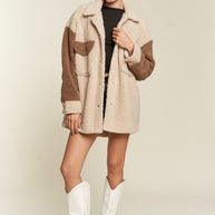 Colorblock sherpa jacket PLUS SIZE-Jade By Jane-[option4]-[option5]-[option6]-[option7]-[option8]-Shop-Boutique-Clothing-for-Women-Online