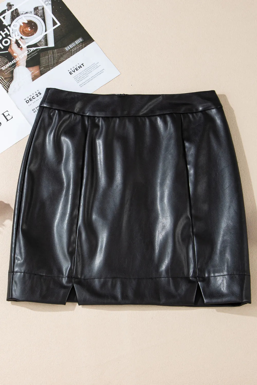 PU Leather Mini Skirt-Skirts-Trendsi-[option4]-[option5]-[option6]-[option7]-[option8]-Shop-Boutique-Clothing-for-Women-Online
