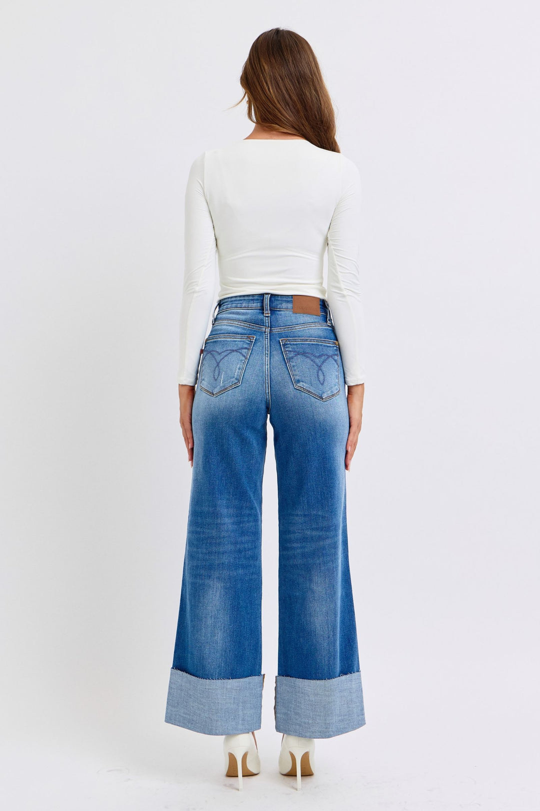 Judy Blue Distressed High Waist Wide Leg Jeans-Trendsi-[option4]-[option5]-[option6]-[option7]-[option8]-Shop-Boutique-Clothing-for-Women-Online