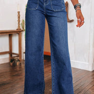 Denim Patch Pocket Wide Leg Jeans-JUNIPER BLVD-[option4]-[option5]-[option6]-[option7]-[option8]-Shop-Boutique-Clothing-for-Women-Online