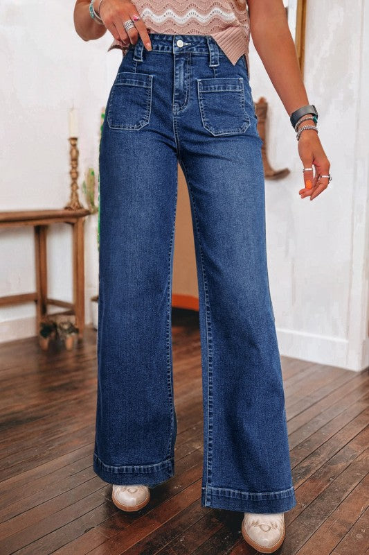 Denim Patch Pocket Wide Leg Jeans-JUNIPER BLVD-[option4]-[option5]-[option6]-[option7]-[option8]-Shop-Boutique-Clothing-for-Women-Online