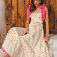 SO ME Ribbon Flowy Maxi Dress with Contrast Trim-Dresses-Trendsi-[option4]-[option5]-[option6]-[option7]-[option8]-Shop-Boutique-Clothing-for-Women-Online