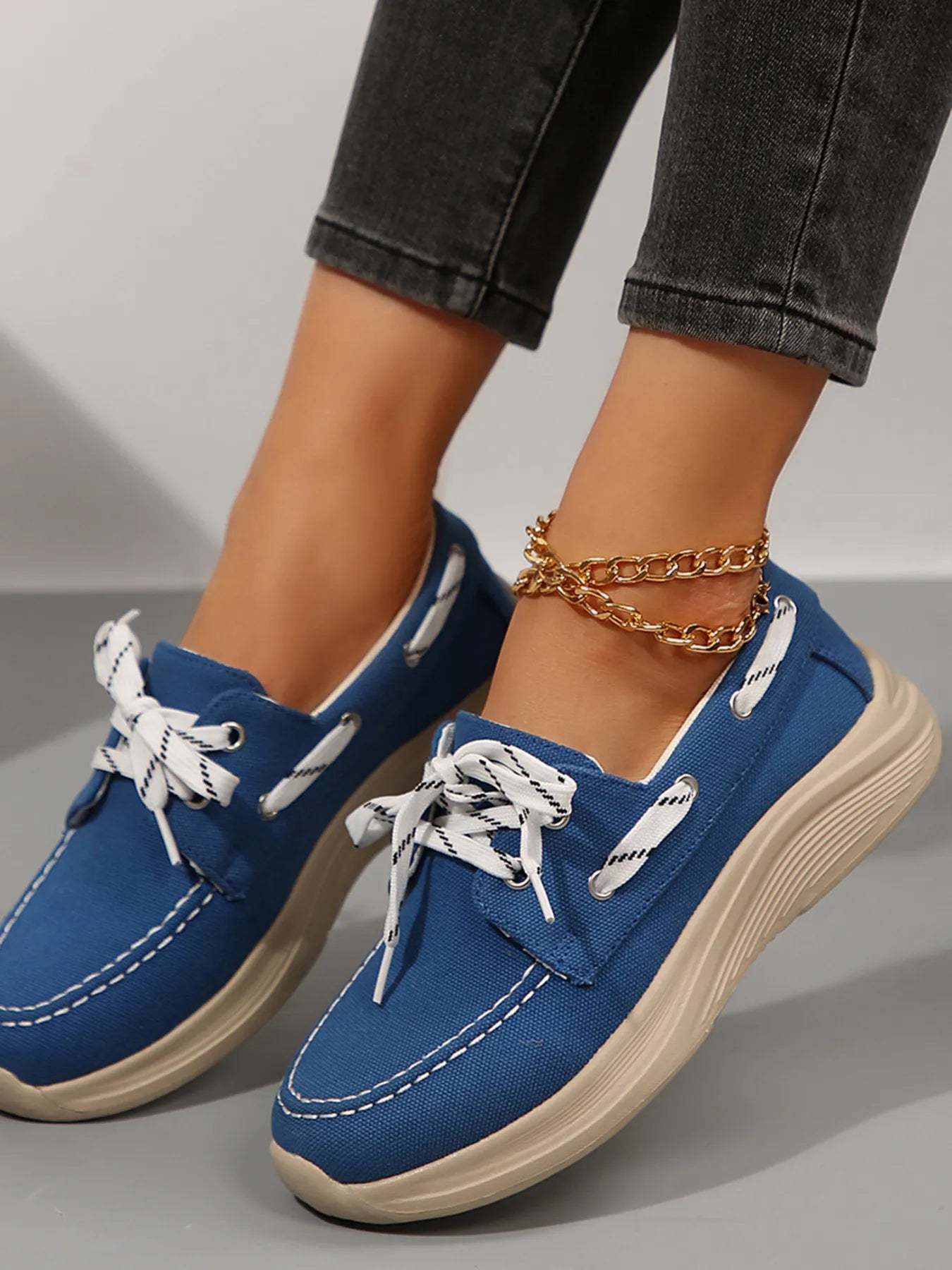 Lace Up Round Toe Sneakers-Sneakers-Trendsi-[option4]-[option5]-[option6]-[option7]-[option8]-Shop-Boutique-Clothing-for-Women-Online
