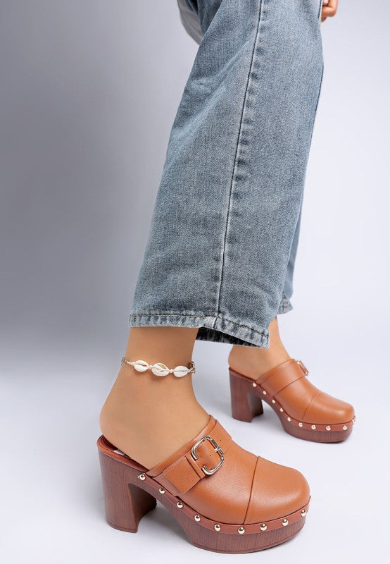 Septim Genuine Leather Studded Clog Heels-Rag Company-[option4]-[option5]-[option6]-[option7]-[option8]-Shop-Boutique-Clothing-for-Women-Online