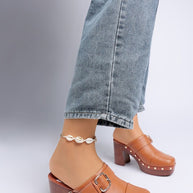 Septim Genuine Leather Studded Clog Heels-Rag Company-[option4]-[option5]-[option6]-[option7]-[option8]-Shop-Boutique-Clothing-for-Women-Online
