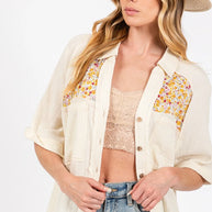 SAGE + FIG Full Size Floral Detail Button Up Short Sleeve Shirt-Tops-Trendsi-[option4]-[option5]-[option6]-[option7]-[option8]-Shop-Boutique-Clothing-for-Women-Online