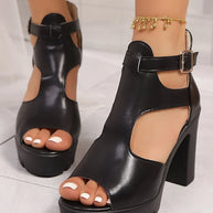 Cutout Block Heels Sandals-Shoes-Trendsi-[option4]-[option5]-[option6]-[option7]-[option8]-Shop-Boutique-Clothing-for-Women-Online