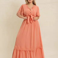 Plus Size Lace Detail Tie Neck Top and Skirt Set-2 piece set-Trendsi-[option4]-[option5]-[option6]-[option7]-[option8]-Shop-Boutique-Clothing-for-Women-Online