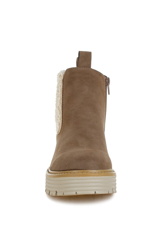 Mothman Faux Fur Detail Chunky Ankle Boots-Rag Company-[option4]-[option5]-[option6]-[option7]-[option8]-Shop-Boutique-Clothing-for-Women-Online