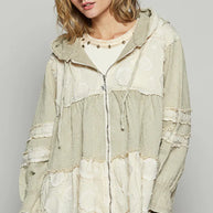 POL Raw Hem Color Block Hooded Jacket-Jacket-Trendsi-[option4]-[option5]-[option6]-[option7]-[option8]-Shop-Boutique-Clothing-for-Women-Online