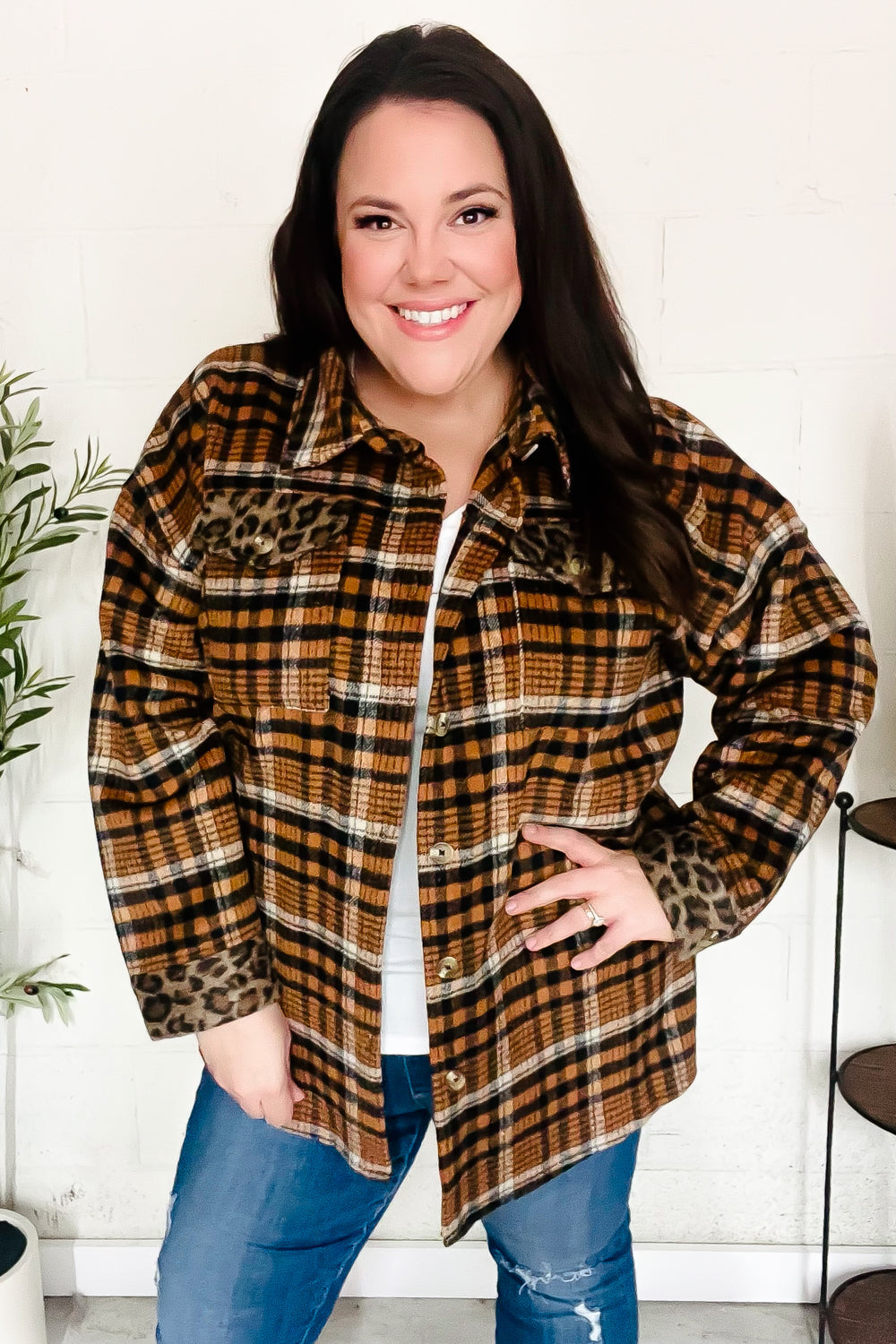 Put Together Rust Plaid & Animal Print Button Down Shacket-Haptics-[option4]-[option5]-[option6]-[option7]-[option8]-Shop-Boutique-Clothing-for-Women-Online