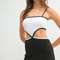 MABLE Ribbed Knit Color Block Cutout Midi Dress-Dresses-Trendsi-[option4]-[option5]-[option6]-[option7]-[option8]-Shop-Boutique-Clothing-for-Women-Online