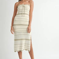 MABLE Contrast Striped Crochet Knit Midi Dress-Dresses-Trendsi-[option4]-[option5]-[option6]-[option7]-[option8]-Shop-Boutique-Clothing-for-Women-Online
