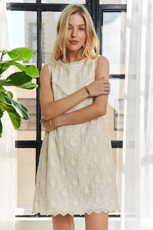 ADORA Applique Round Neck Sleeveless Shift Dress-Dresses-Trendsi-[option4]-[option5]-[option6]-[option7]-[option8]-Shop-Boutique-Clothing-for-Women-Online