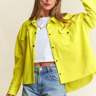 J.NNA Snap Down Long Sleeve High Low Shacket-Jackets-Trendsi-[option4]-[option5]-[option6]-[option7]-[option8]-Shop-Boutique-Clothing-for-Women-Online