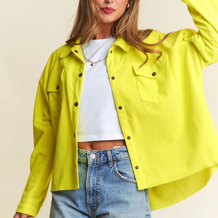 J.NNA Snap Down Long Sleeve High Low Shacket-Jackets-Trendsi-[option4]-[option5]-[option6]-[option7]-[option8]-Shop-Boutique-Clothing-for-Women-Online
