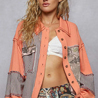 POL Button Down Patchwork Multi-Pattern Jacket-Jacket-Trendsi-[option4]-[option5]-[option6]-[option7]-[option8]-Shop-Boutique-Clothing-for-Women-Online