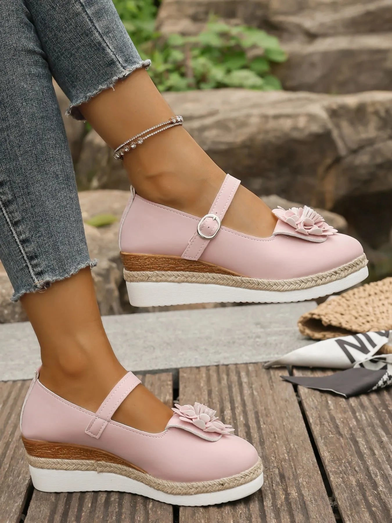 Flower Embellished Mary Jane Loafers-loafers-Trendsi-[option4]-[option5]-[option6]-[option7]-[option8]-Shop-Boutique-Clothing-for-Women-Online