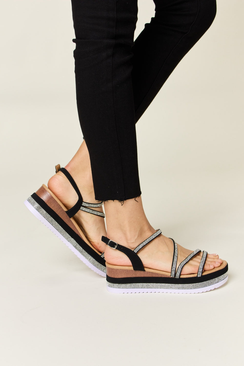 Forever Link Rhinestone Strappy Wedge Sandals-Trendsi-[option4]-[option5]-[option6]-[option7]-[option8]-Shop-Boutique-Clothing-for-Women-Online