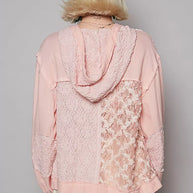 POL Exposed Seam Button Down Hooded Jacket with Lace Detail-Jacket-Trendsi-[option4]-[option5]-[option6]-[option7]-[option8]-Shop-Boutique-Clothing-for-Women-Online