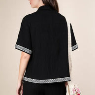 VERY J Crinkled Woven Shirt Top & Shorts Set-2 piece set-Trendsi-[option4]-[option5]-[option6]-[option7]-[option8]-Shop-Boutique-Clothing-for-Women-Online