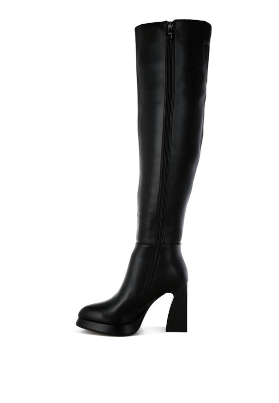 Nenana Faux Leather Knee-High Boots-Rag Company-[option4]-[option5]-[option6]-[option7]-[option8]-Shop-Boutique-Clothing-for-Women-Online