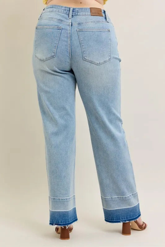 Judy Blue Release Hem Wide Leg Jeans-Trendsi-[option4]-[option5]-[option6]-[option7]-[option8]-Shop-Boutique-Clothing-for-Women-Online