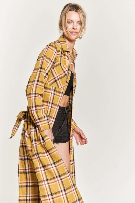 PLAID PRINT COLLAR LONG SHIRT DRESS PLUS SIZE-Jade By Jane-[option4]-[option5]-[option6]-[option7]-[option8]-Shop-Boutique-Clothing-for-Women-Online