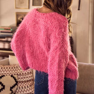 SO ME Soft Touch Hairy Loose Fit Cozy Sweater Cardigan-Cardigans-Trendsi-[option4]-[option5]-[option6]-[option7]-[option8]-Shop-Boutique-Clothing-for-Women-Online