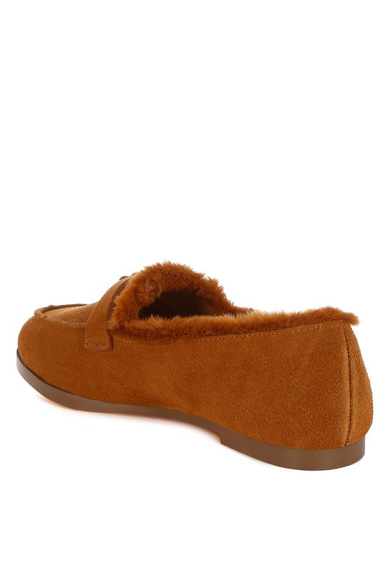 Ohrid Suede & Faux Fur Flat Loafers-Rag Company-[option4]-[option5]-[option6]-[option7]-[option8]-Shop-Boutique-Clothing-for-Women-Online
